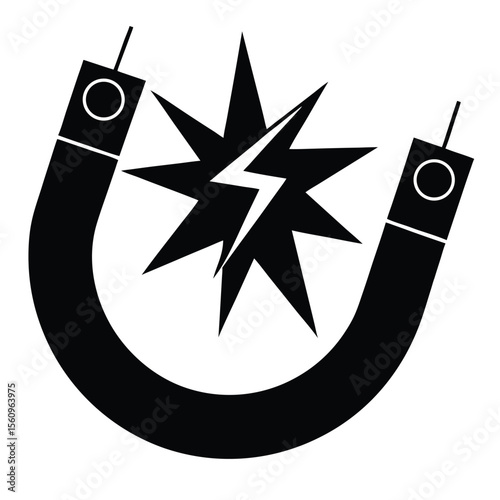 physicist element isolated electromagnet on white background