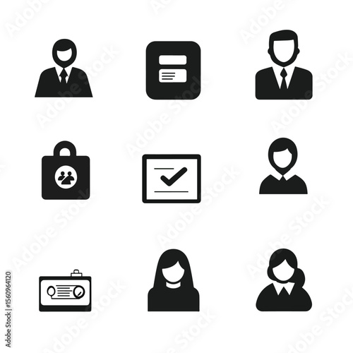 2D Flat icon Business & Productivity Icons isolated in White Background
