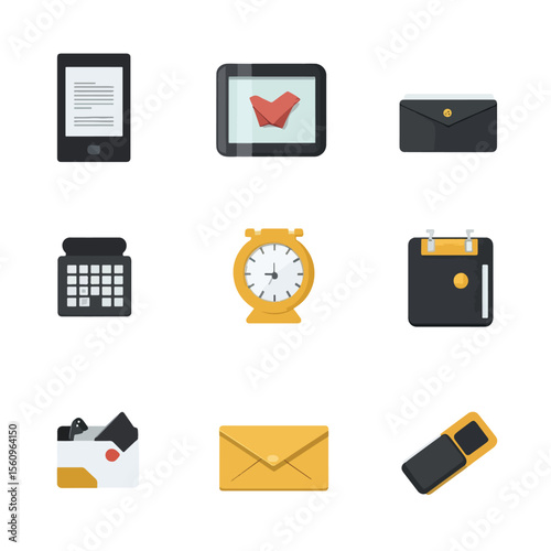 2D Flat icon Business & Productivity Icons isolated in White Background