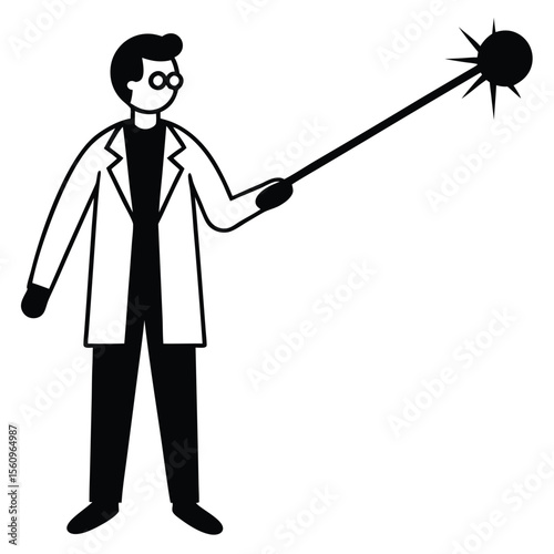 physicist element isolated laser pointer on white background