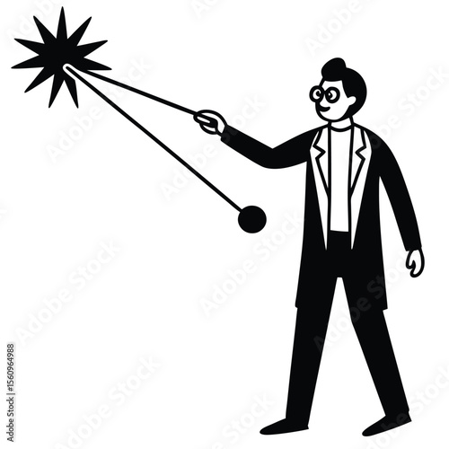 physicist element isolated laser pointer on white background