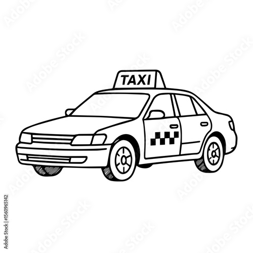 taxi car line icon vector on white background
Vector line icon on white background