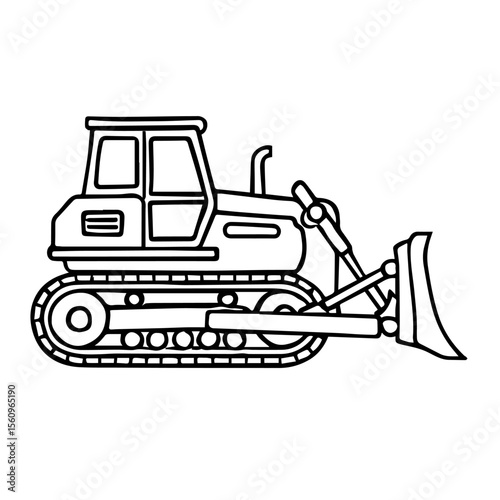 bulldozer line icon vector on white background
Vector line icon on white background