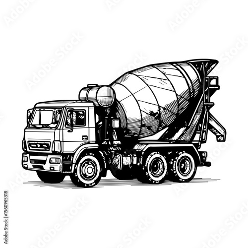 concrete mixer line icon vector on white background
Vector line icon on white background