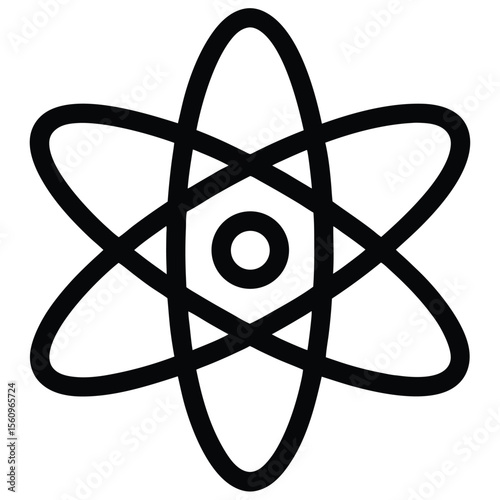 physicist element isolated quantum mechanics symbol on white background