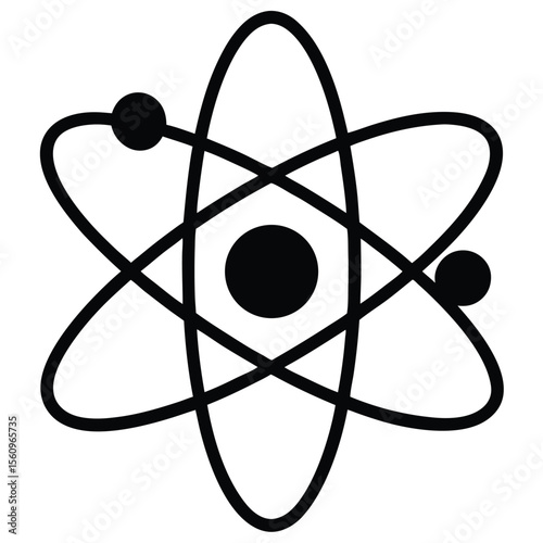 physicist element isolated quantum mechanics symbol on white background