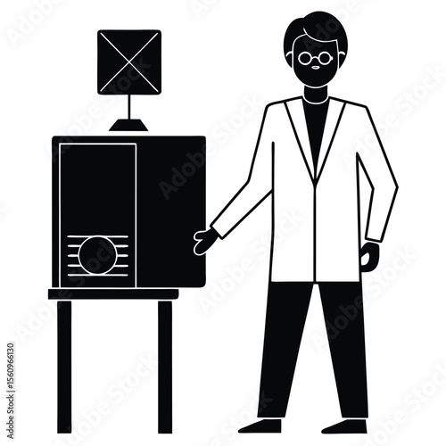 physicist element isolated spectrometer on white background