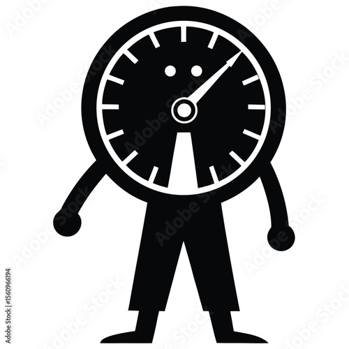 physicist element isolated speedometer on white background