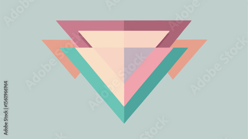 Abstract geometric design composed of layered pastel triangles on a transparent background