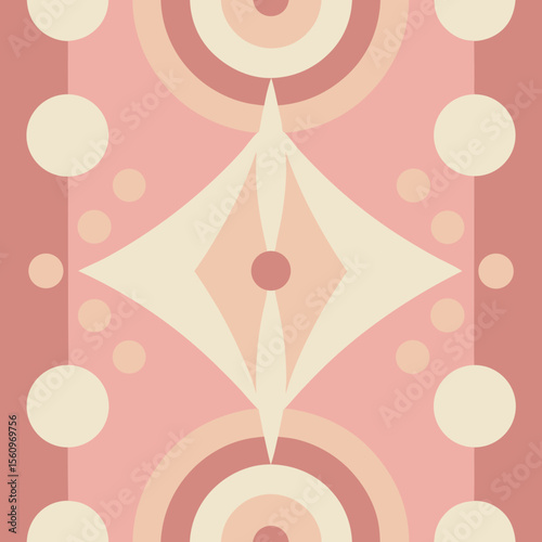 Abstract geometric pattern featuring soft colors and symmetric artistic design