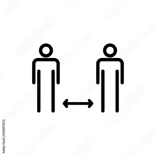 Social distance icon symbol for apps and websites. social distancing sign and symbol. self quarantine sign