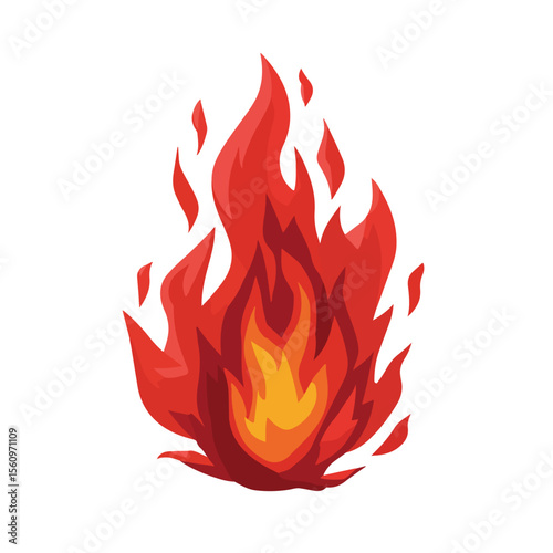 vector illustration of fire isolated in White Background, fire vector 