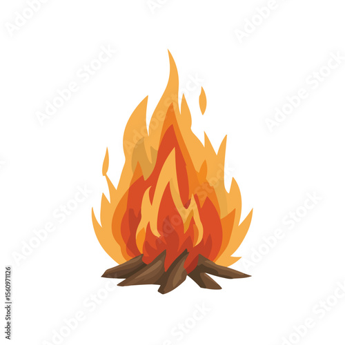 vector illustration of fire isolated in White Background, fire vector 