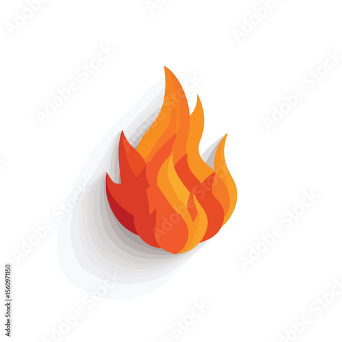 vector illustration of fire isolated in White Background, fire vector 