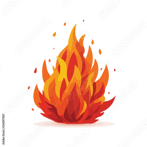 vector illustration of fire isolated in White Background, fire vector 
