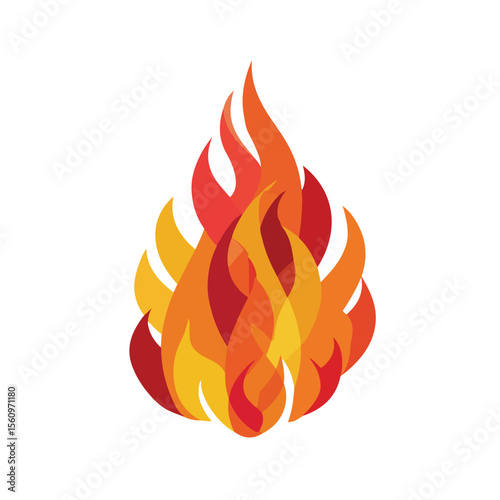 vector illustration of fire isolated in White Background, fire vector 