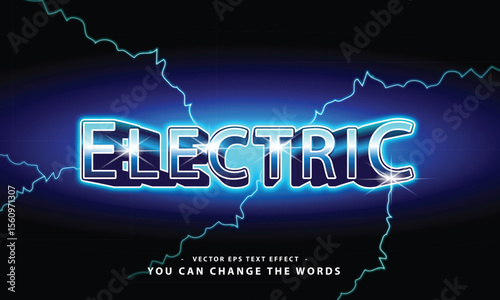 electric power text effect illustration