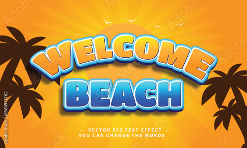 welcome beach and tropical style font effect