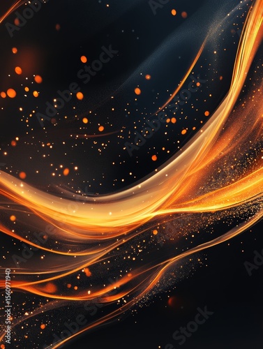 fire flames with sparks on a black background - ai