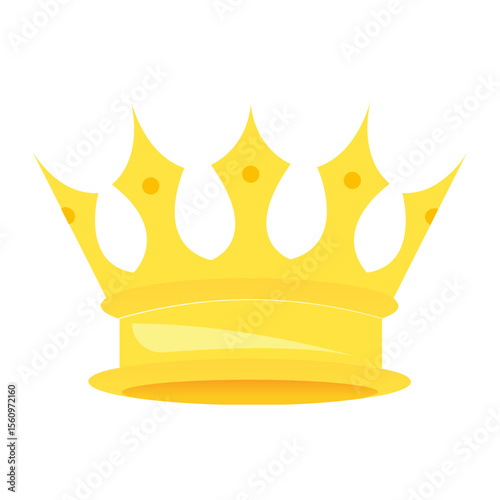 gold crown icon in flat style