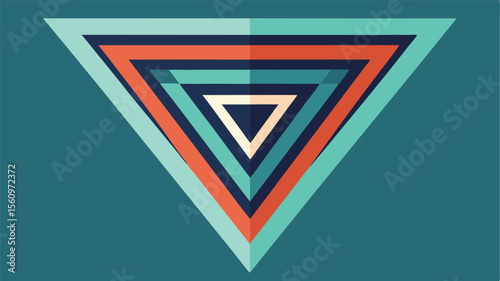 Abstract geometric triangle design with retro color palette and transparent background