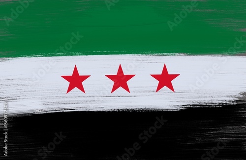 Fotografie syrian flag with paint strokes