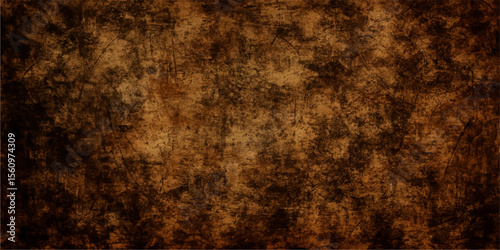 Dark brown, rough wood texture with an aged, stained parchment surface