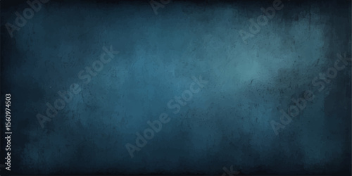 Dark blue grunge texture, an aged concrete wall surface