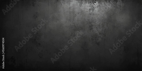 Dark, old, and textured grunge metal wall background design with a rough, black, and grey concrete surface
