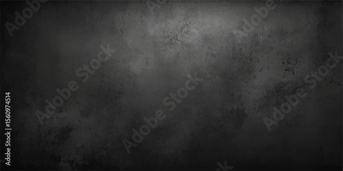 Dark, old, and rough, this black grunge metal texture forms a vintage concrete wall pattern