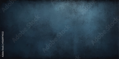 Dark blue grunge texture: aged wall background with a vintage, dirty, concrete pattern