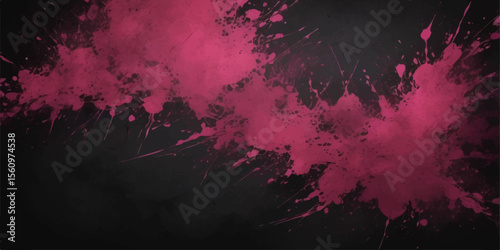 Abstract grunge background with red and black ink splashes, a dark, textured pattern resembling old, dirty paint on a wall