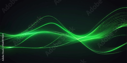 Dynamic blue lines create a futuristic wavy pattern, illustrating a technological and energetic abstract background