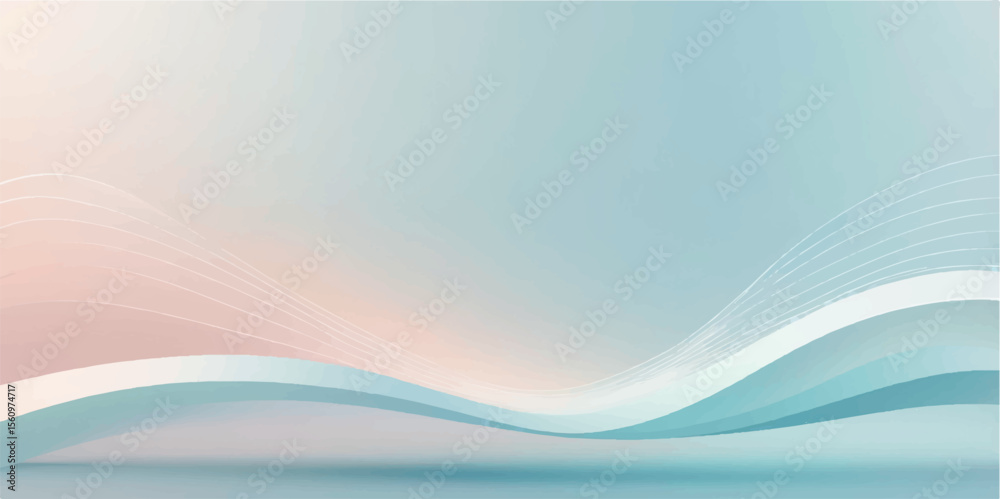 Fototapeta premium Abstract blue background with flowing digital wave patterns and gradient light