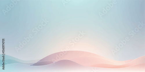 Abstract blue background with dynamic waves and light, evoking a serene sky and ocean
