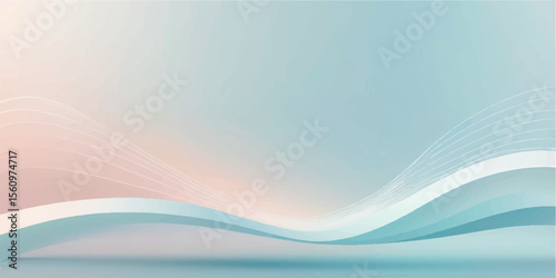 Abstract blue background with flowing digital wave patterns and gradient light