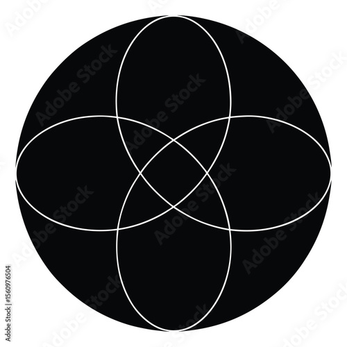  Mathematician element isolated euler diagram on white background