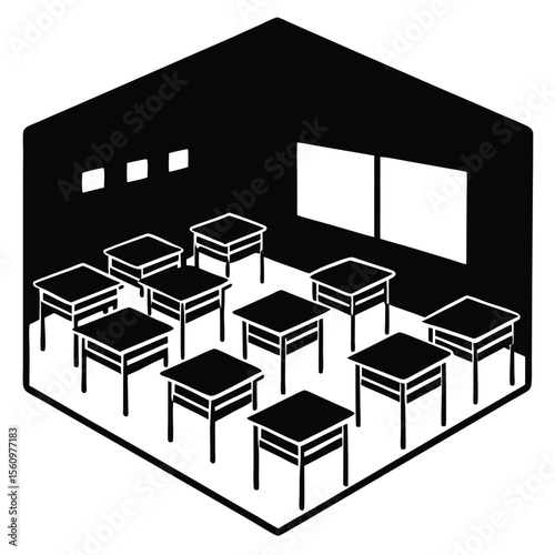  Mathematician element isolated university math classroom on white backg