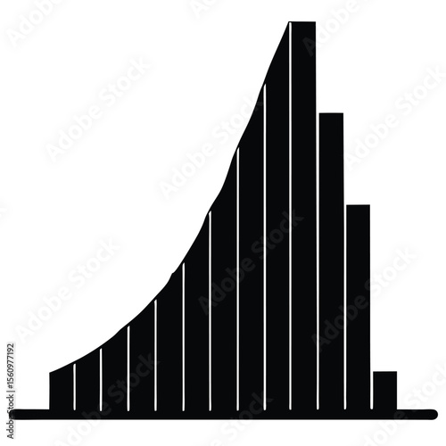  Mathematician element isolated statistical distribution graph on white 