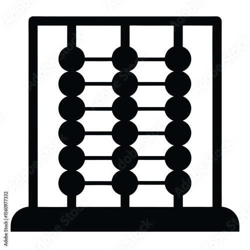 Mathematician element isolated abacus on white background
