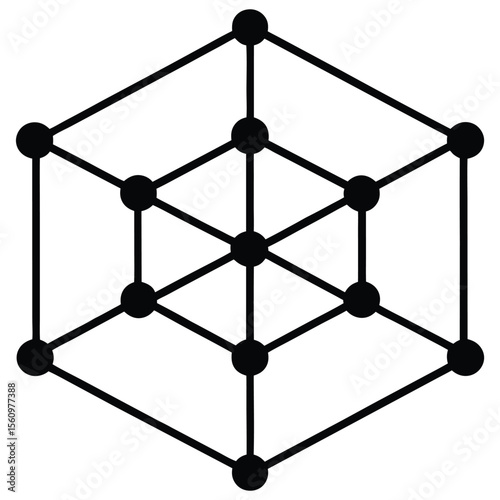 Mathematician element isolated abstract algebra diagram on white backgro