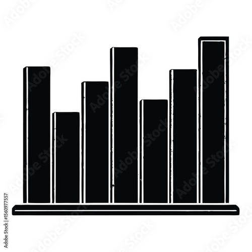 Mathematician element isolated bar graph on white background