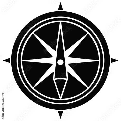 Mathematician element isolated compass with pencil on white background