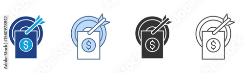 Goals Icon Set Multiple Style Collection