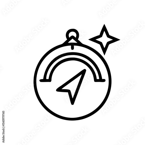 A Compass Icon, guiding the way forward, a symbol of direction and navigation. A compass indicates where to go with pointer direction and navigation