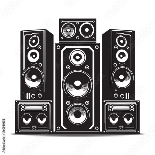 audio speakers isolated on white