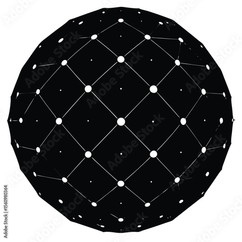 Mathematician element isolated sphere model on white background