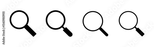 Search icon set. search magnifying glass icon