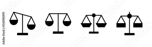Scales icon set . Law scale icon. Justice sign