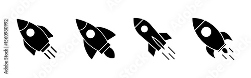 Rocket icon set. Startup icon vector.
